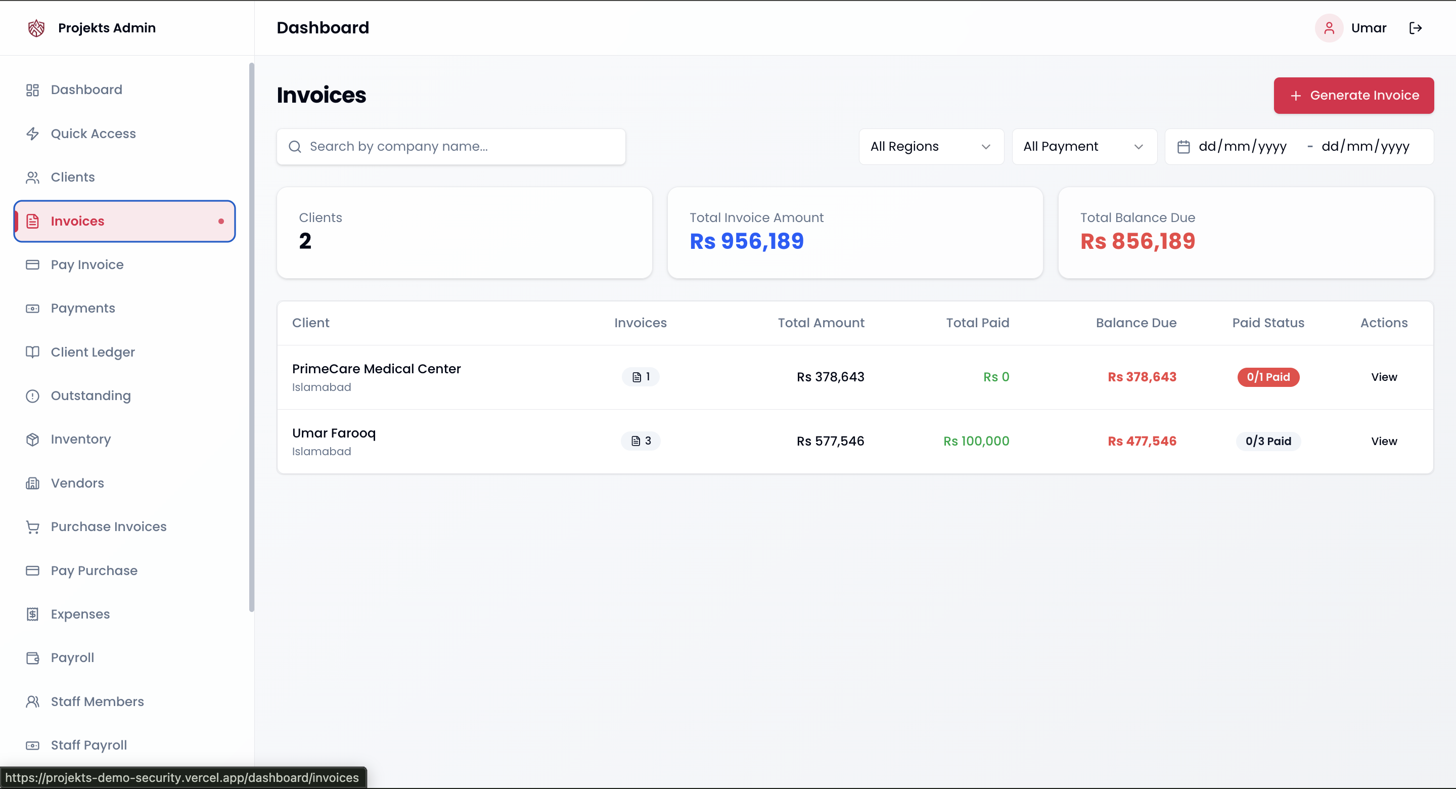 Client Installments & Vendor Billing screenshot 2